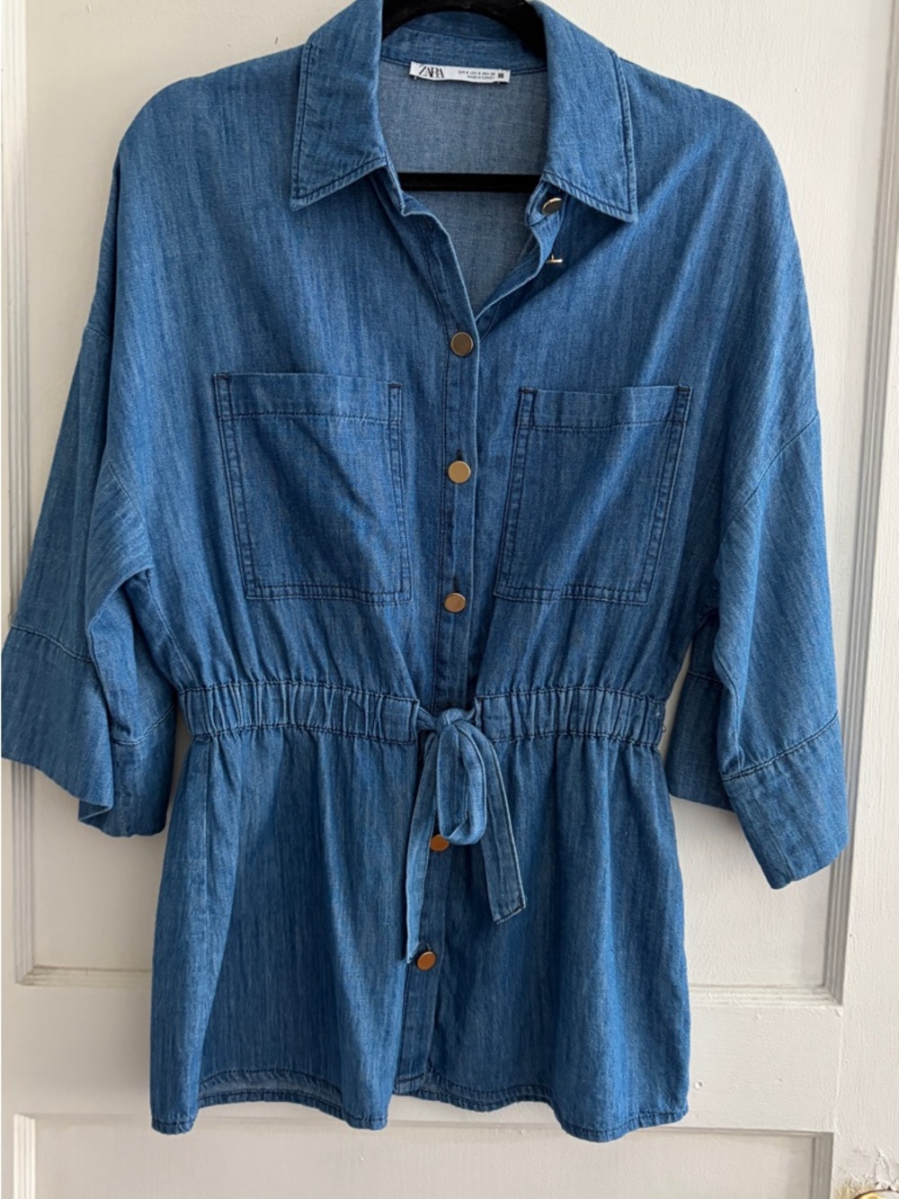 Zara Light Blue Denim Shirt - Picture 2 of 5